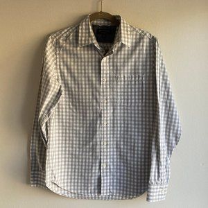 New Banana Republic Gray Fine Plaid Shirt Size Small
